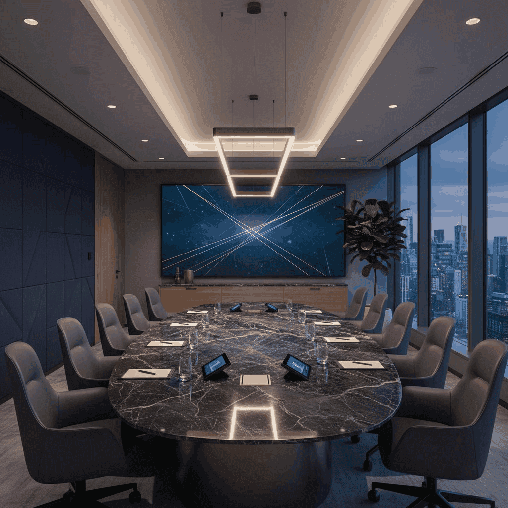 Modern corporate boardroom for wellness consultations